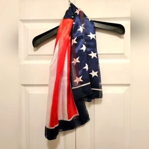 American Flag Sheer Women's Scarf Wrap Shawl